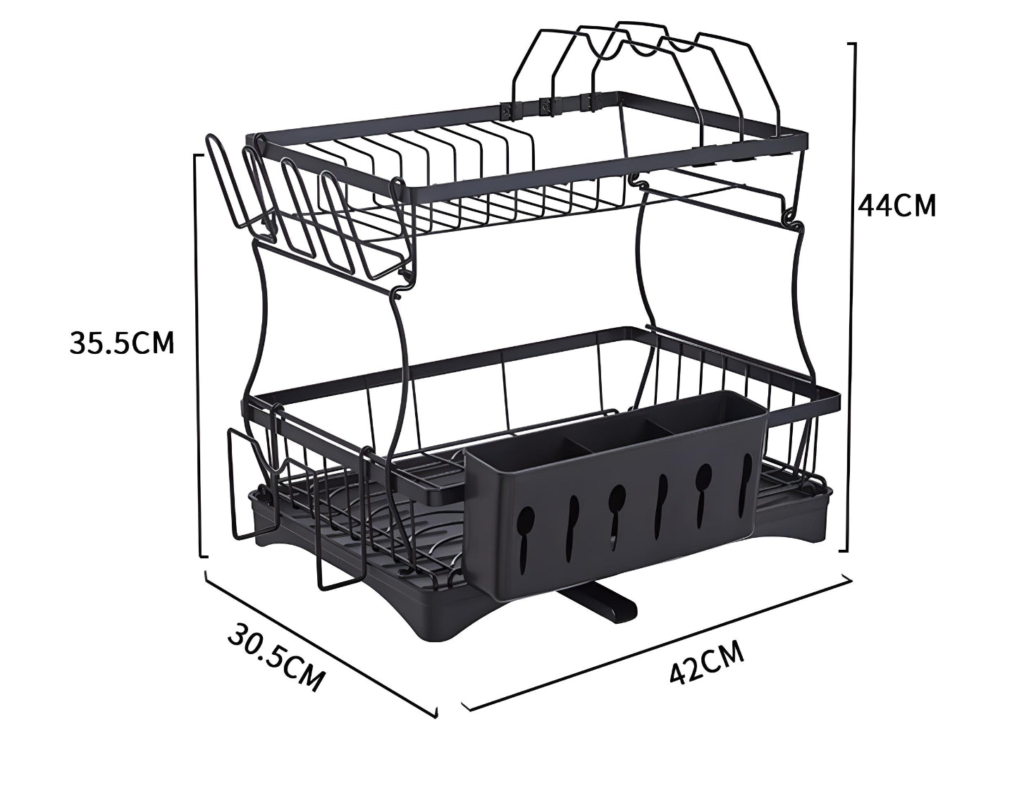 2-Tier Steel Detachable Dish Rack